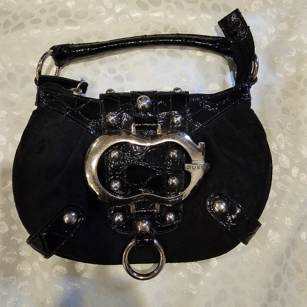 Mini Vintage Guess Bag - Monogram with Metal Hardware and Zebra Interior Lining